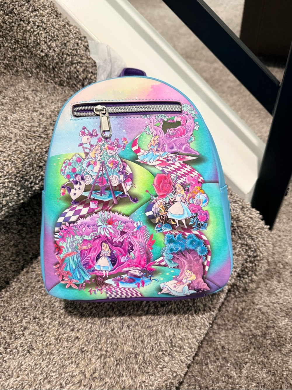 Loungefly Pastel Multicolor Alice in Wonderland Mini Backpack - Picture 1 of 1